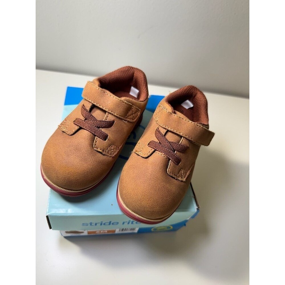 Stride Rite 360 Jay Toddler Boys 6M Tan Brown Leather Sneakers Shoes Little Kid